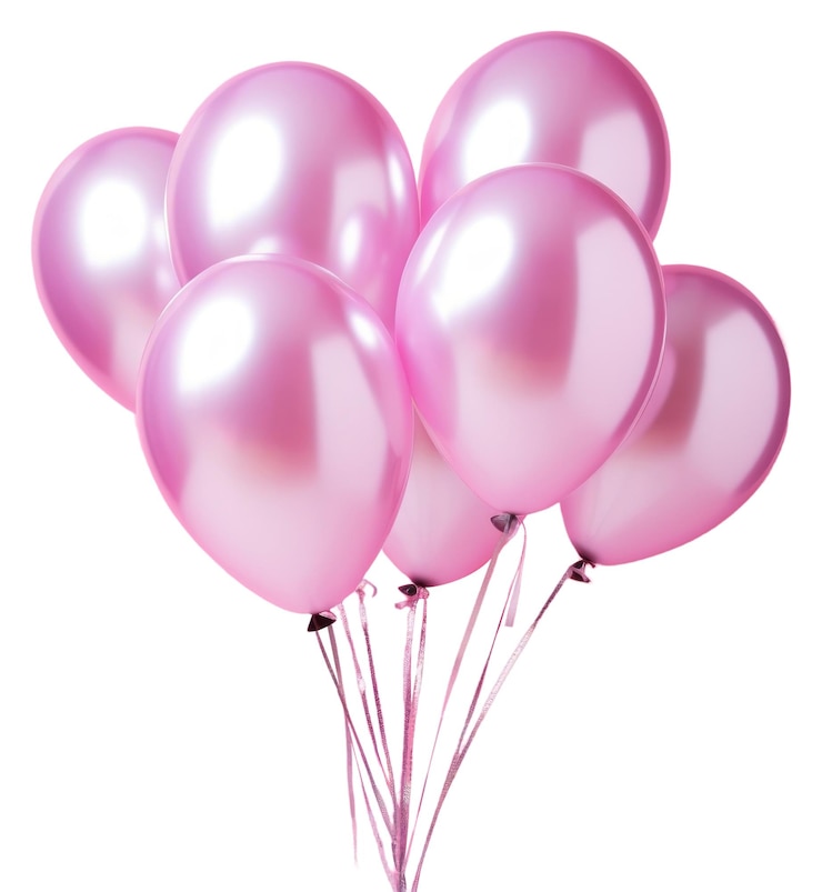 Foto foto de png de una celebración del aniversario de globos de aluminio rosados