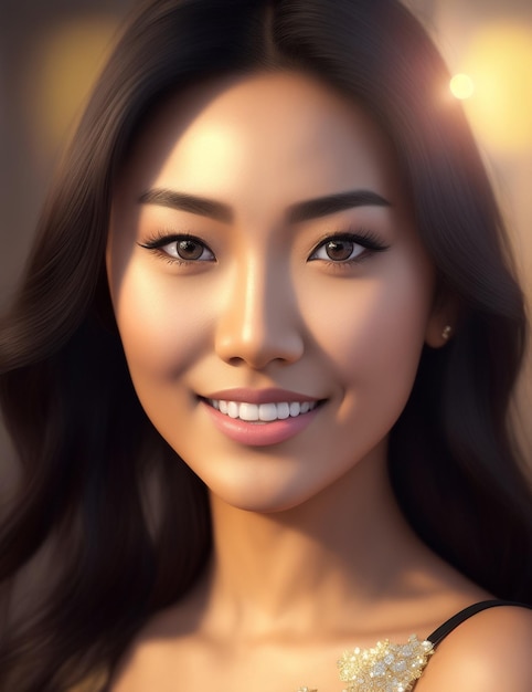 Foto-Porträt einer jungen schönen asiatischen Frau