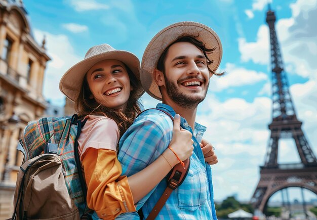 Foto-Porträt eines jungen schönen Reisepaar Ehemann und Frau lächeln, nehmen ein Selfie