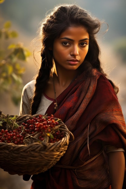 Foto de pose dinámica emocional mujer mexicana en otoño