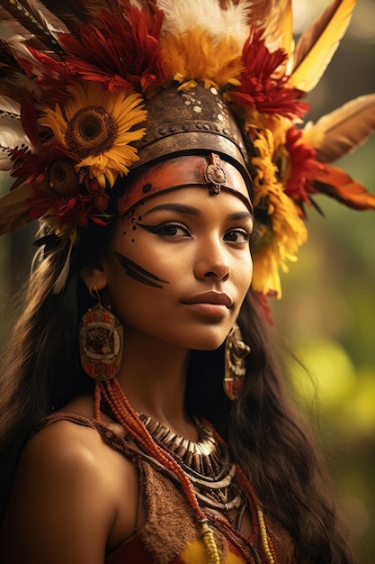 foto de una pose emocional dinámica de una mujer brasileña en otoño