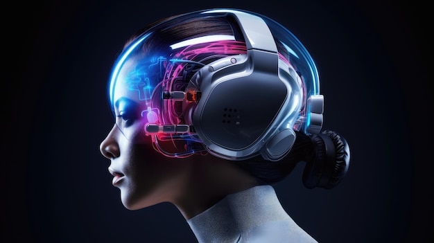 Una foto premiada de un auricular con interfaz cerebro-computadora IA generativa