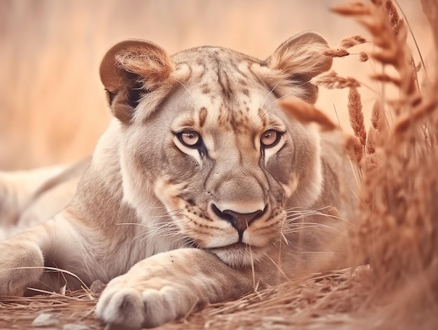 Foto de primer plano de animal tigre AI generado