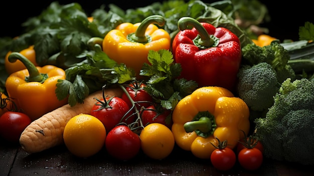 foto de primer plano de una caja con verduras maduras