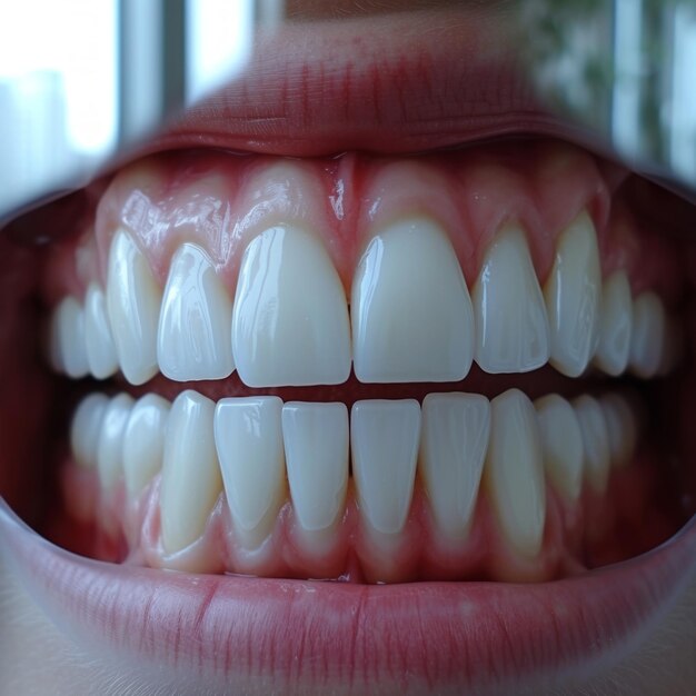 Foto en primer plano de los dientes de una persona