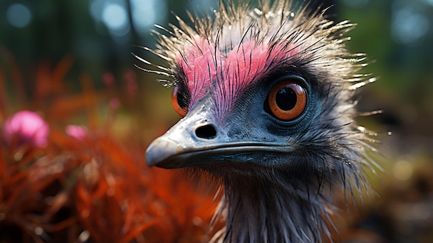 Foto en primer plano de un Emu mirando en cualquier dirección