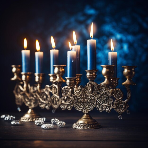 foto de primer plano del hermoso concepto de Hanukkah