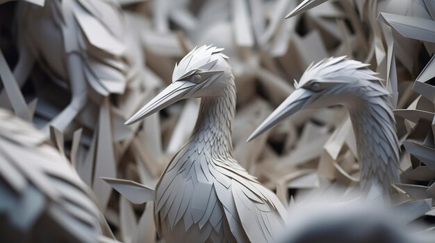 Foto una foto de un primer plano de la intrincada creación de origami