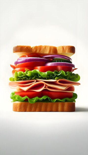Una foto en primer plano de un sándwich de club