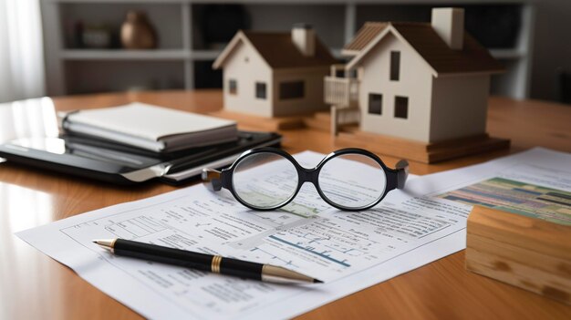 Una foto de un proceso de evaluación de bienes raíces con el tasador y la propiedad