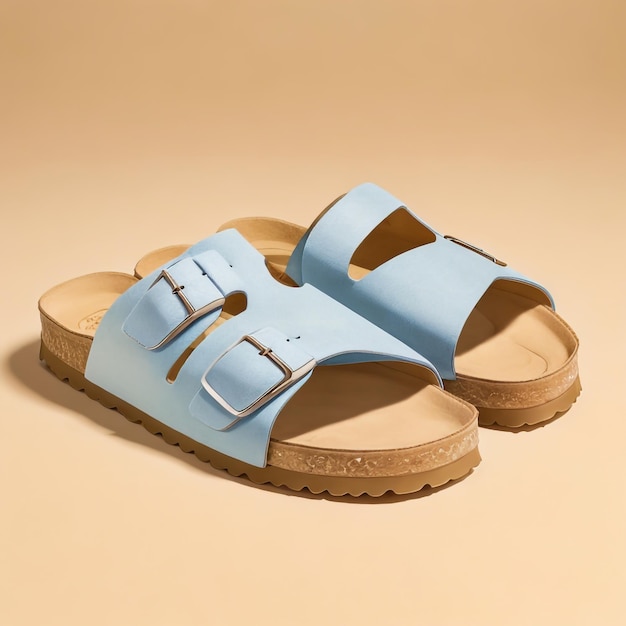 Una foto de producto de una mula boston birkenstock beige