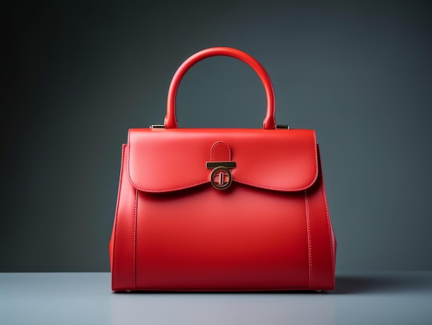 Foto produto de moda bonita e simples bolsa de mão vermelha foto de estúdio