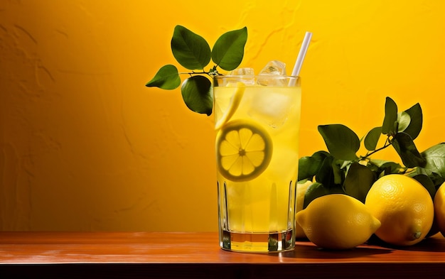 Una foto profesional de un vaso de limonada Generative Ai