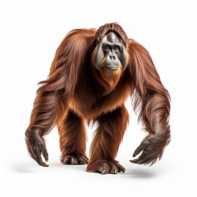 Foto profissional de orangotango com corpo inteiro em movimento 8k Uhd