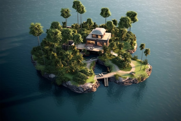 foto propiedad de lujo en una pequeña isla