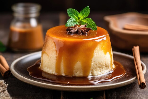 foto de pudín de ensalada de frutas con fotografía de yogur Generado AI