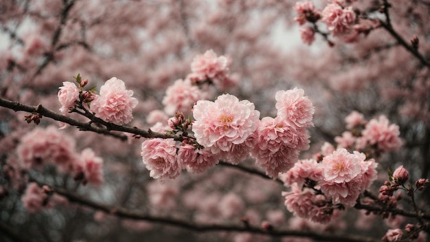 Foto una foto que captura los signos sutiles de la primavera, como los brotes en los árboles, las hojas emergentes o un suave
