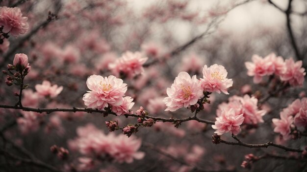 Foto una foto que captura los signos sutiles de la primavera, como los brotes en los árboles, las hojas emergentes o un suave