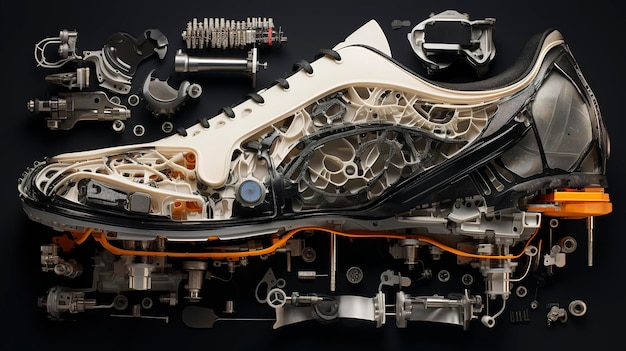 Una foto que muestra los detalles intrincados y los materiales utilizados en la construcción de los tacos de fútbol de Nike