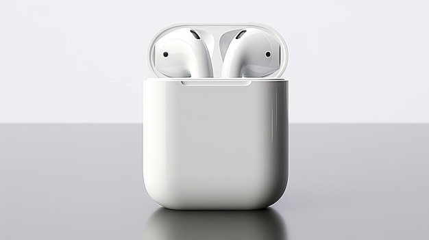 Una foto que muestra el diseño limpio y minimalista de un estuche de carga de Apple AirPods