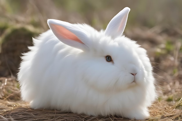 Foto rara de coelho angorá