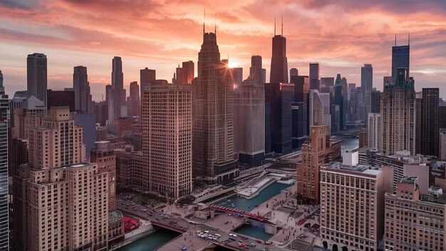 Una foto de los rascacielos de Chicago