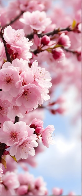 Foto real als Frühlingsblüten Kirschblüten, die den Frühling in einer weichen Anzeige von Rosa und Weiß verkünden