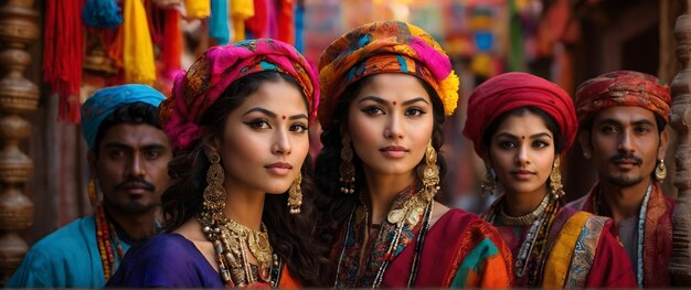 Foto real como a tela cultural Uma exibição colorida da diversidade cultural celebrando a rica tapeçaria