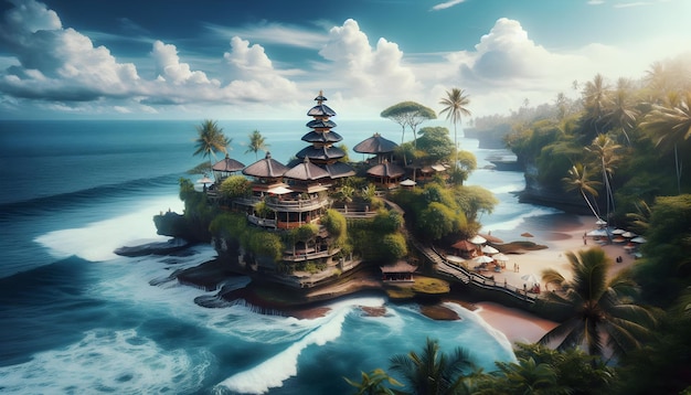 Foto real como Bali Bliss Indonesia Bali un paraíso tropical de playas serenas y maravillas culturales en