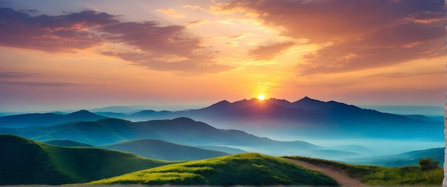 Foto real como Dawn Promise Abraza el horizonte del amanecer donde cada día la promesa se desarrolla en la naturaleza y