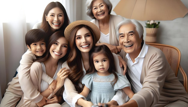 Foto real como Family Joy Capture o calor de uma reunião familiar onde cada sorriso conta uma história i