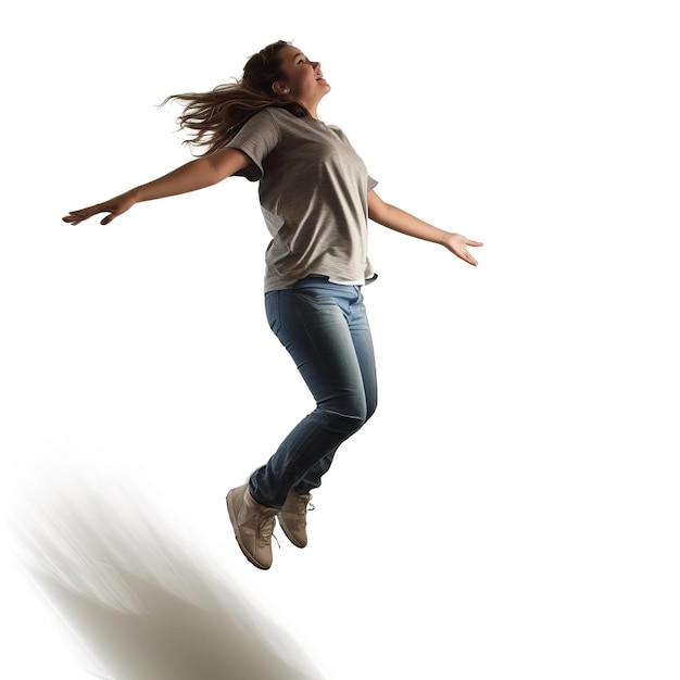 foto real de cuerpo entero de un niño pequeño levitando en el fondo blanco HD foto aislado blanco