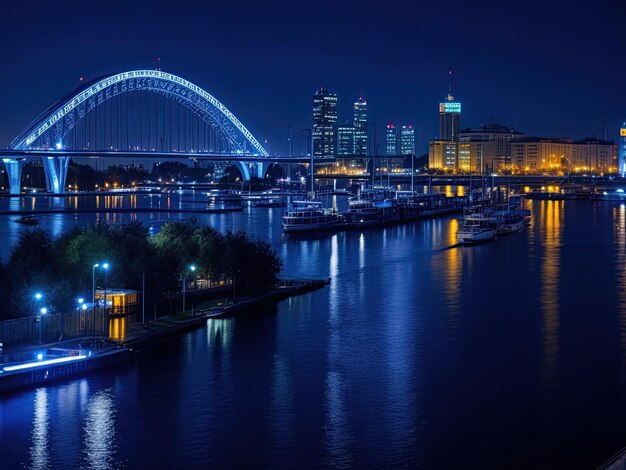 foto realidad ciudad por la noche generativo ai