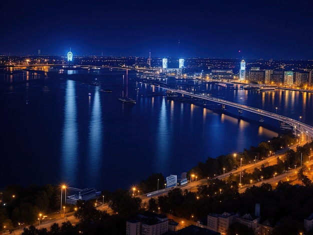 foto realidad ciudad por la noche generativo ai