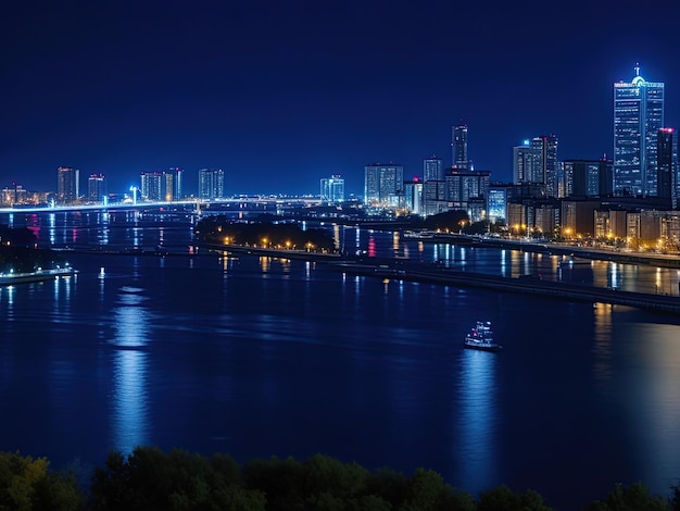 foto realidad ciudad por la noche generativo ai