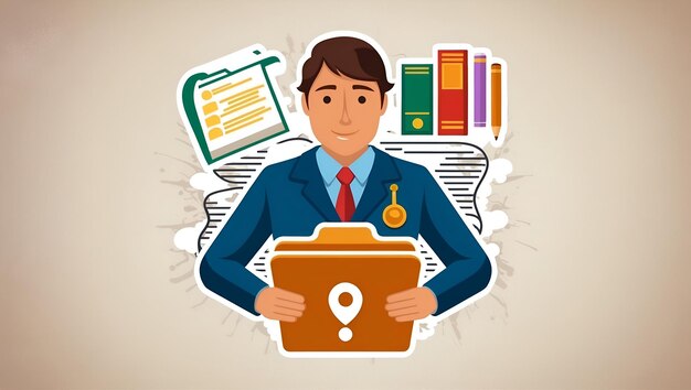 Foto realista como investigador con archivo y verificación de la verdad concepto de icono como una imagen de una inve