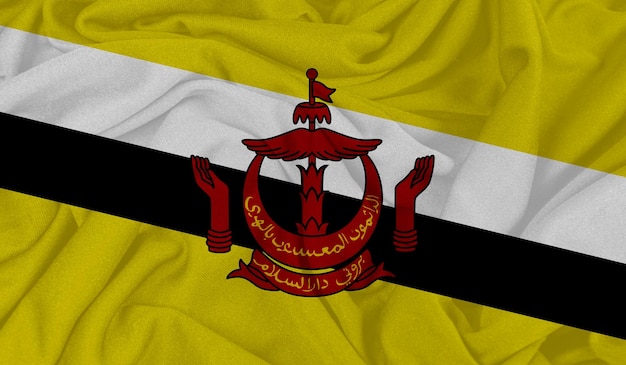 Foto realista da bandeira de Brunei