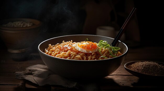 Foto Realista de Macarrão Ramen