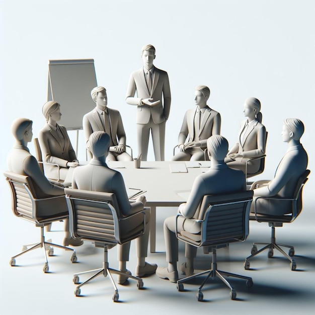 foto realista de trabalhadores numa reunião