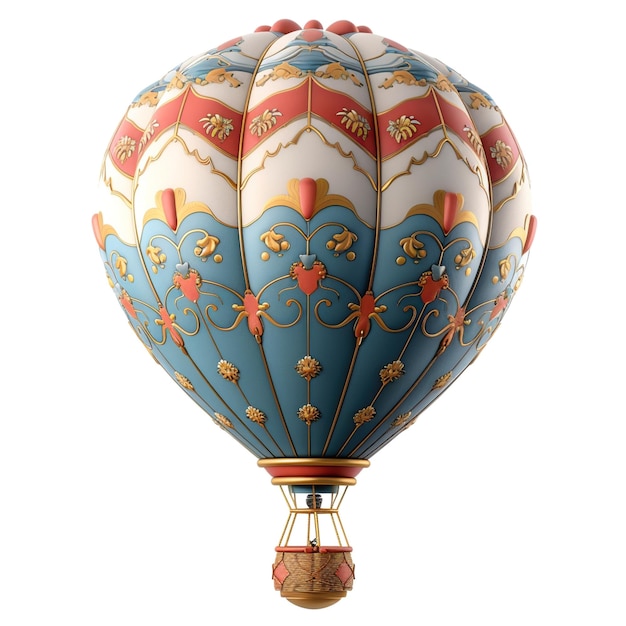 Foto realista de um balão de ar quente de estilo steampunk aconchegante