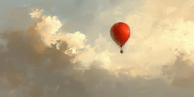 Foto realista de um balão de ar quente de estilo steampunk aconchegante