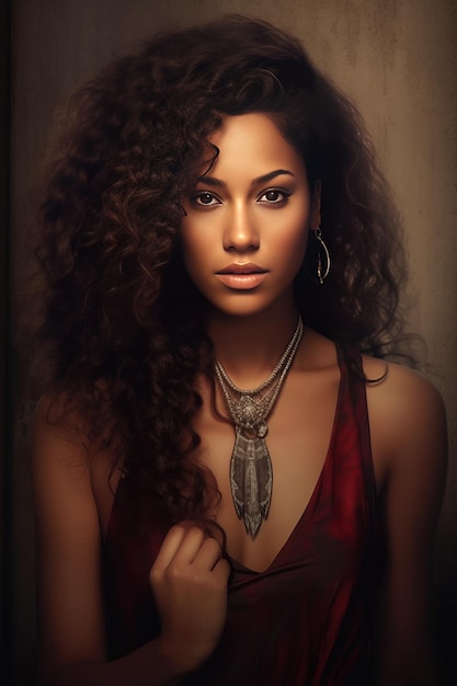 foto realista piel marrón latina mujer sensual
