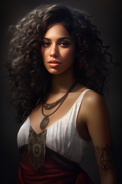 foto realista piel marrón latina mujer sensual
