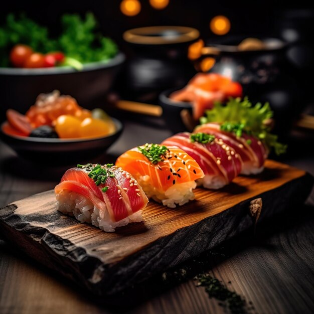 Foto realista de Sushi Fotografía de comida en primer plano