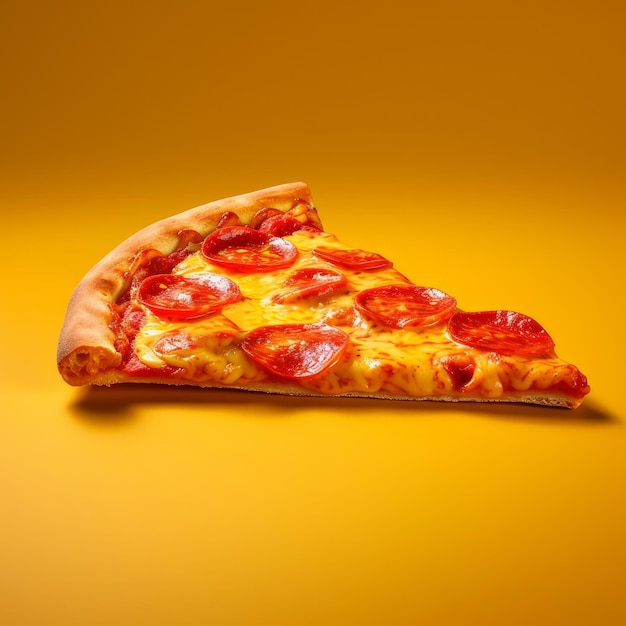 Foto de rebanada de pizza italiana deliciosa sobre fondo abstracto