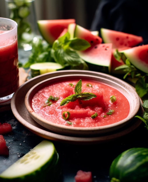 Foto foto receta gazpacho sandía