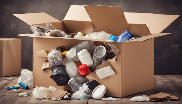 Foto-Recycling-Konzept mit Müllkiste