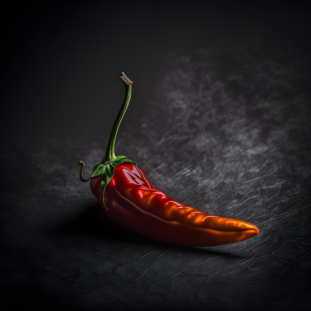 Foto Red Chilli Pepper en fotografía de superficie oscura