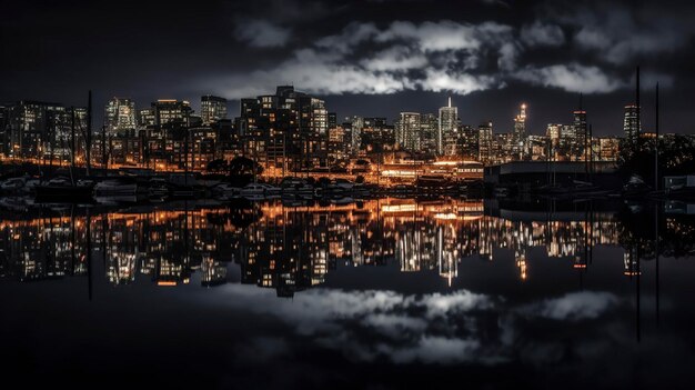 Una foto de los reflejos del paisaje urbano