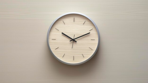 Una foto de un reloj de pared minimalista con un diseño simple y elegante